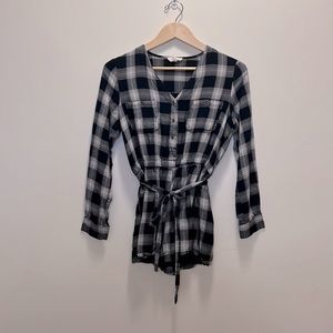 Blue & White Long Sleeve Romper